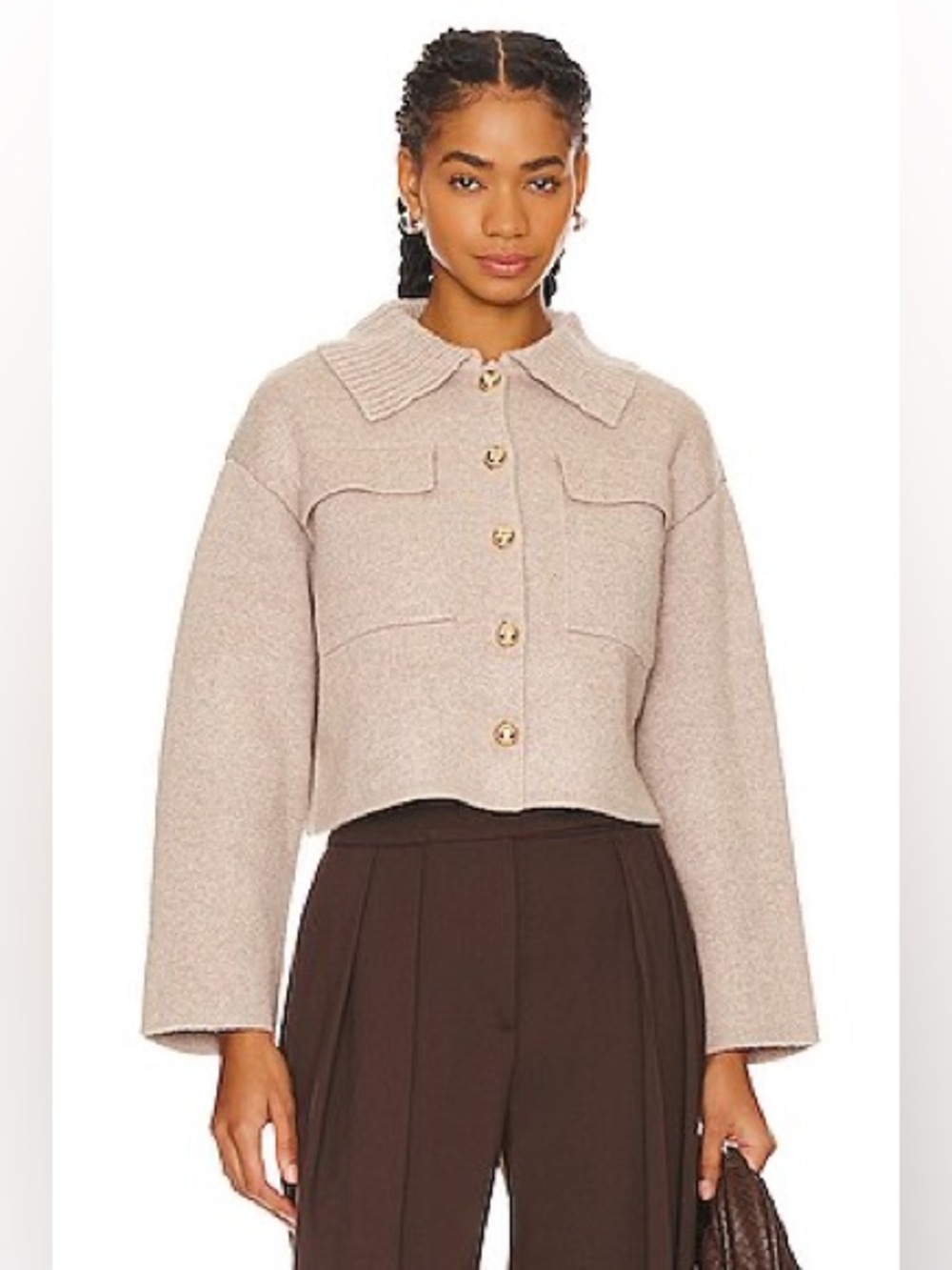 L'ACADEMIE by Sevilla Jacket in Dark Beige